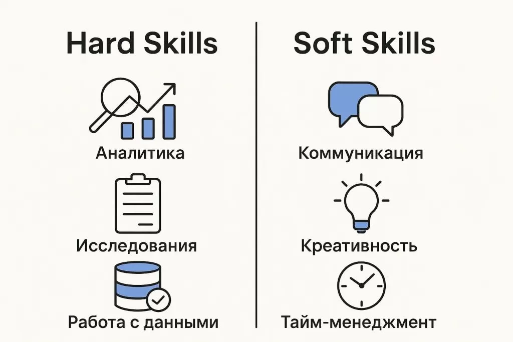 Hard и Soft skills: аналитика, коммуникация, креативность. Hard и Soft skills: аналитика, коммуникация, креативность.