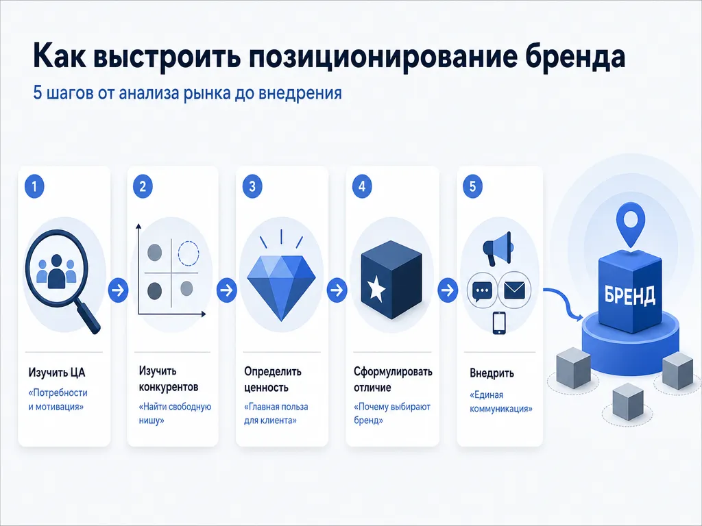 Как выстроить позиционирование бренда: пять шагов от анализа ЦА до внедрения