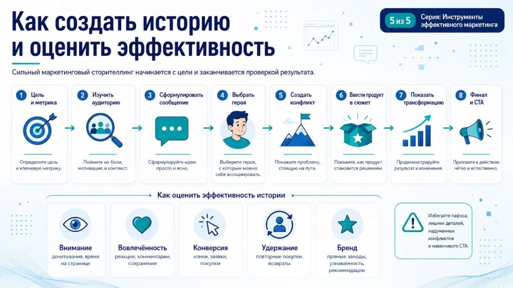 Как создать историю и оценить эффективность по метрикам внимания, конверсии и бренда.