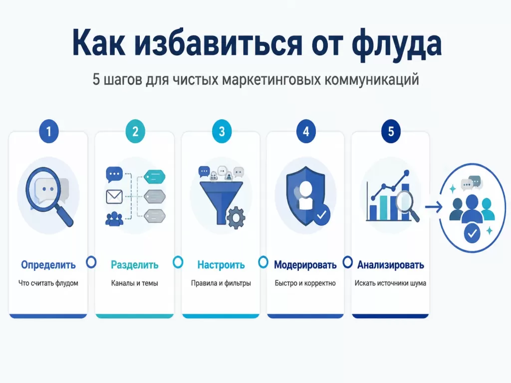 Как избавиться от флуда в маркетинговых коммуникациях: пять шагов от выявления до профилактики