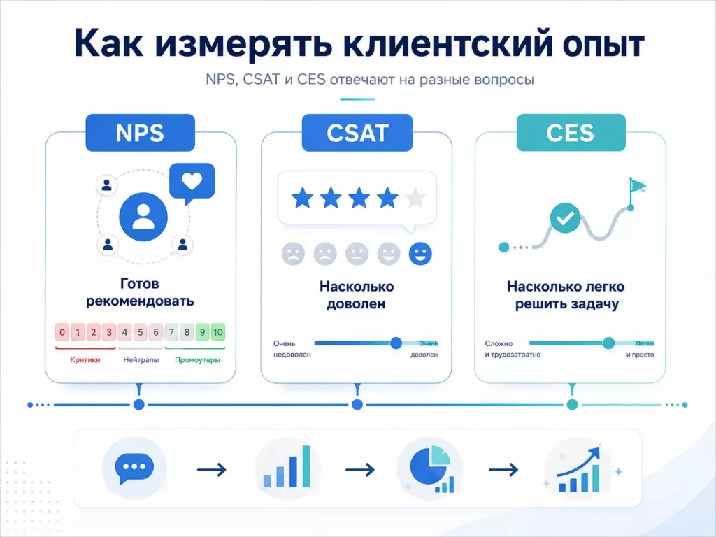 Метрики Customer Experience: NPS, CSAT и CES для измерения клиентского опыта